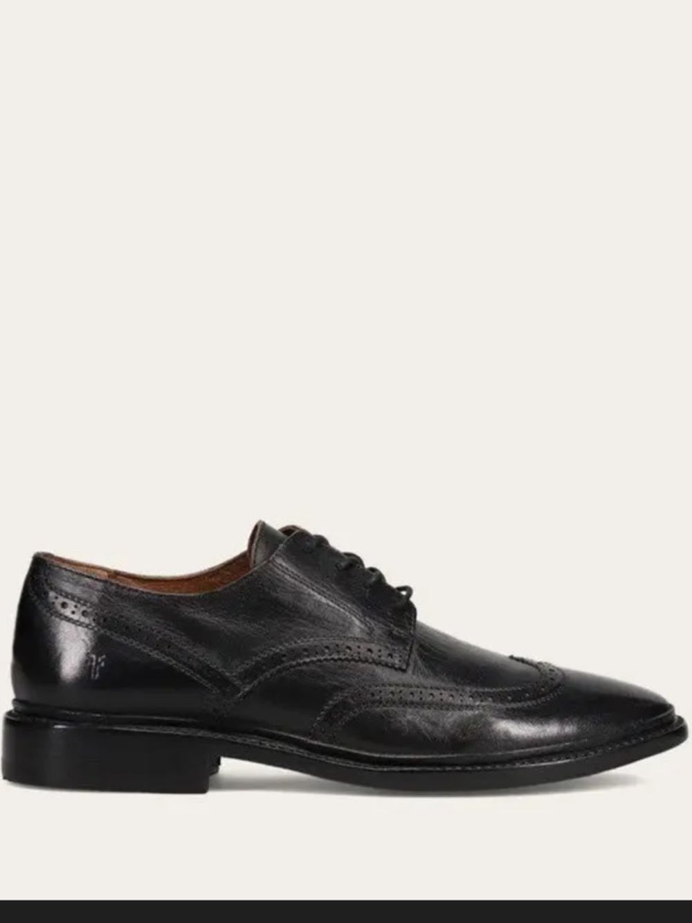 Frye Company Mens Wingtip Dress Shoes Mens 10 D Black Leather Longwing